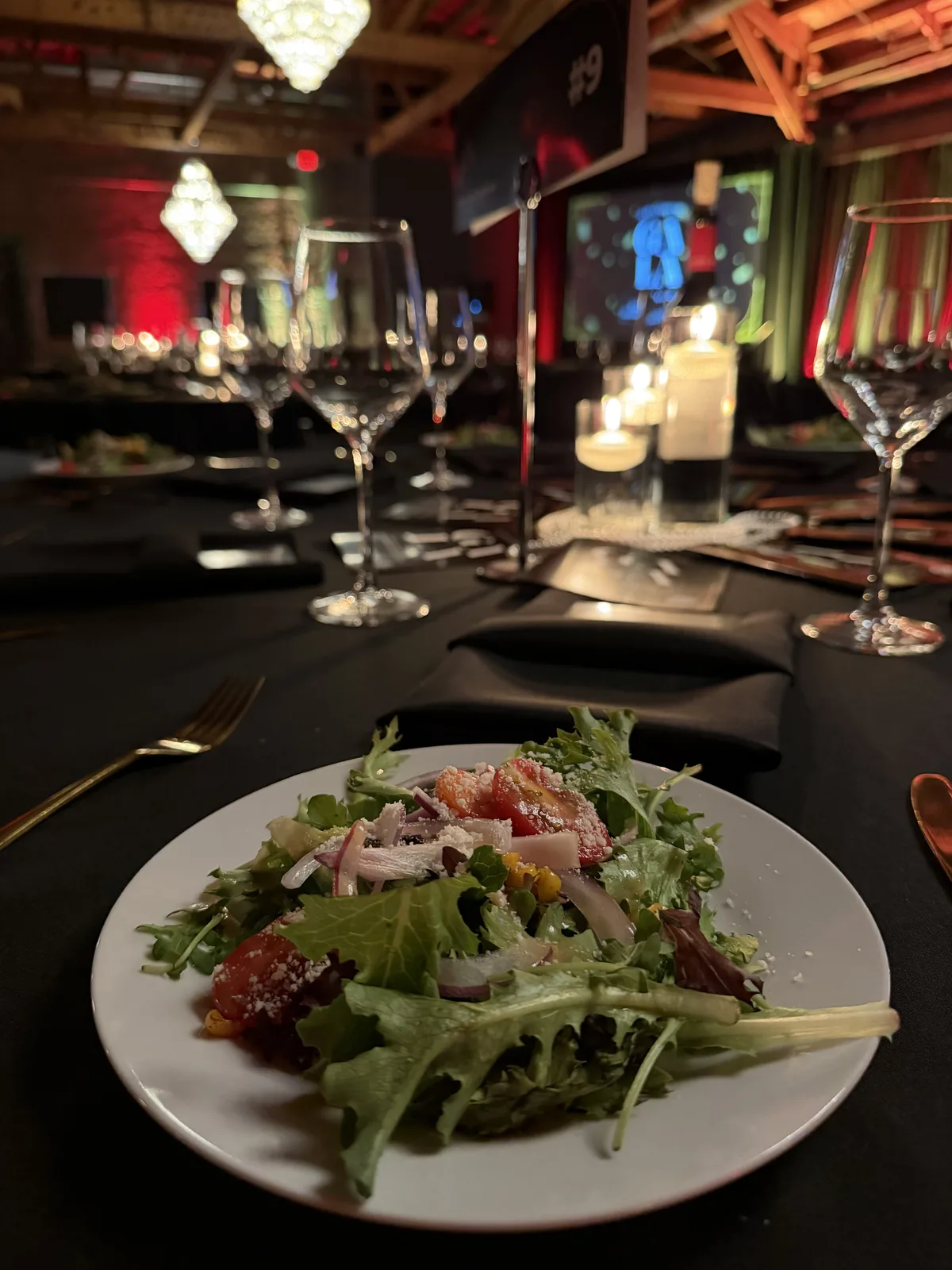 Elegant private event food display with seasonal dishes